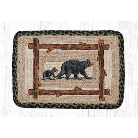 CAPITOL IMPORTING CO 13 x 15 in Mama  Baby Bear Oblong Swatch Table Accents Rug 59SW116MB